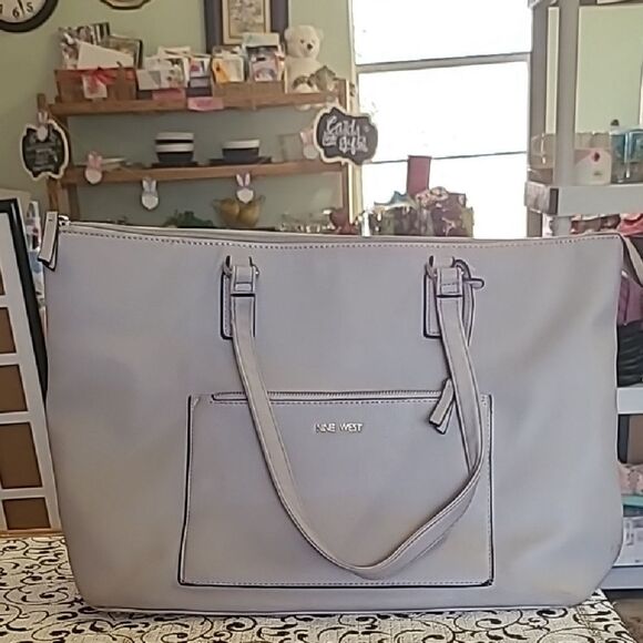 Nine West Gray Tote Bag - Picture 1 of 8